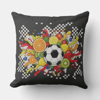 Colorful Soccer Checkerboard Cushion