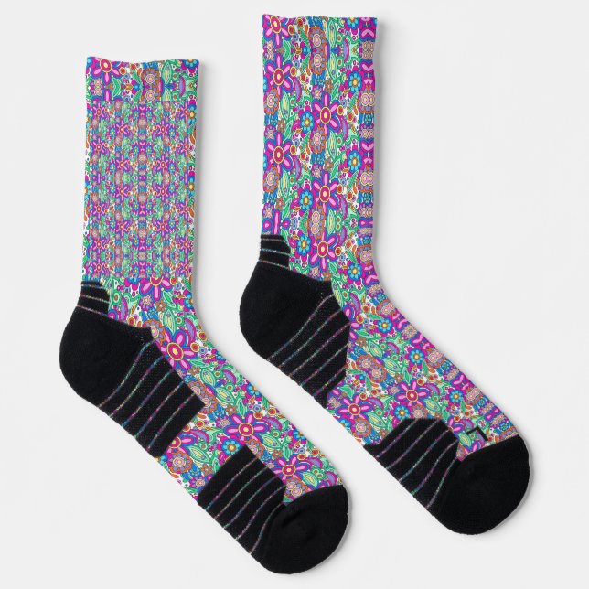 Colorful socks with intricate geometric patterns  (Right)