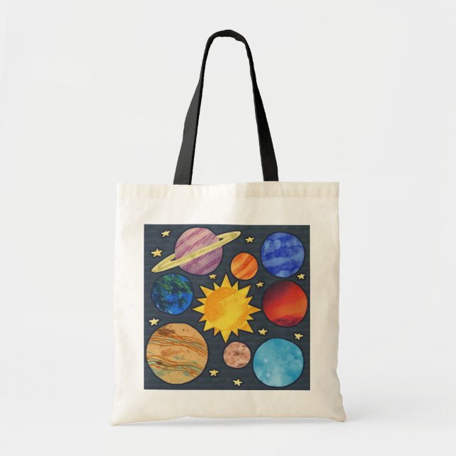 Colorful Solar System Tote Bag (Front)
