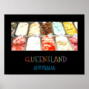 Colorful sorbet Queensland Australia travel print