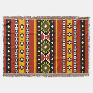 Colorful Southwestern Tribal Woven Throw Blanket –