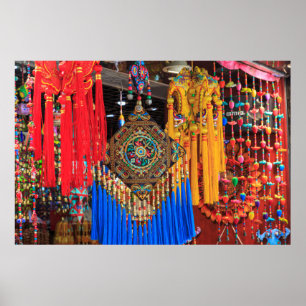 Colorful souvenirs in a shop, China Poster