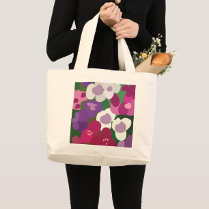 Colorful Spiderwort Flowers Floral Large Tote Bag
