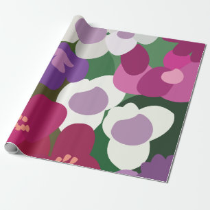 Colorful Spiderwort Flowers Floral Wrapping Paper
