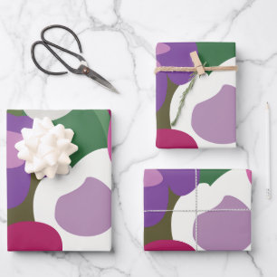 Colorful Spiderwort Flowers Floral Wrapping Paper Sheet