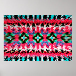 Colorful spiky kaleidoscopic patternabstract, art, poster