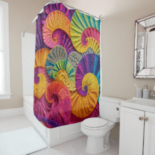 Colorful Spiral Abstract Background Vivid Energy S Shower Curtain