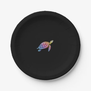 Colorful Splash Eastern Box Turtle (3) Paper Plate