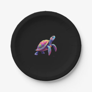 Colorful Splash Eastern Box Turtle (4) Paper Plate