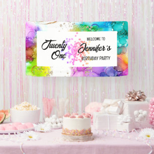 Colorful Splash Watercolor Birthday Banner