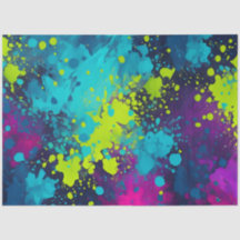Colorful Splatter Paint Art Tissue Paper