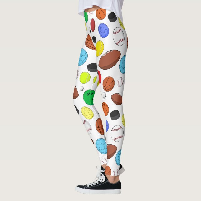 Colorful Sports Balls Random Pattern Leggings (Left)