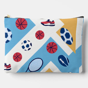 Colorful Sports Pattern – Balls, Rackets & Sneaker Accessory Pouch