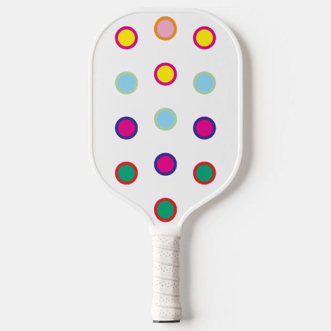 Colorful Spots Pickleball Paddle (Front)