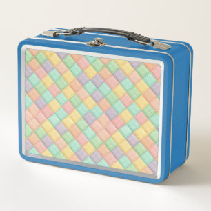 Colorful spring/Easter vintage patchwork quilt Metal Lunch Box