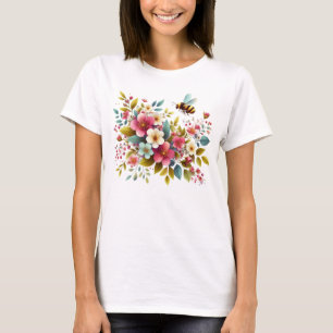 Colorful, Spring/Floral bee T-Shirt