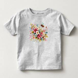 Colorful, Spring/Floral bee Toddler T-Shirt