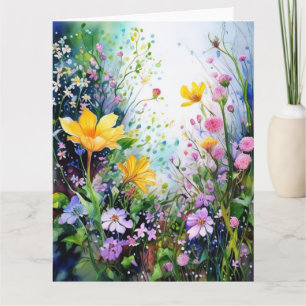 Colorful Spring Flowers  Card