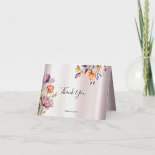 Colorful Spring Flowers Thank You Card