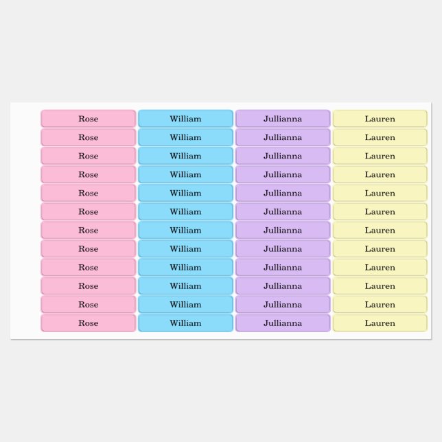 Colorful Spring Pastel Name (Sheet)