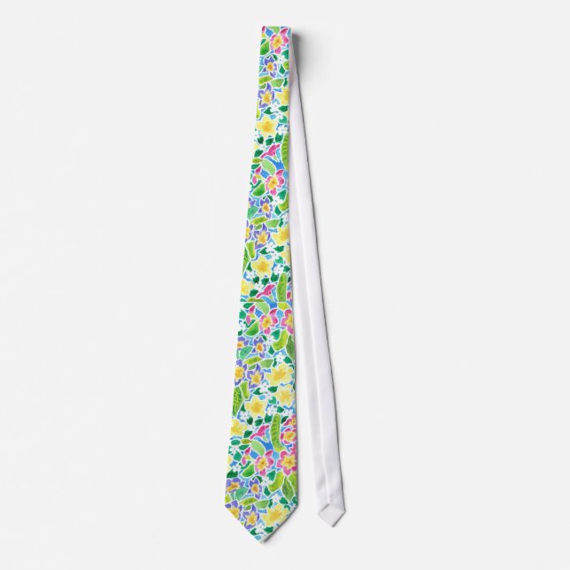 Colorful Spring Primroses Necktie (Front)
