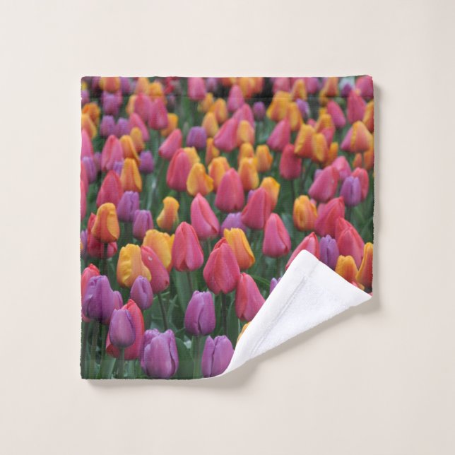 Colorful spring tulips wash cloth (Wash Cloth)