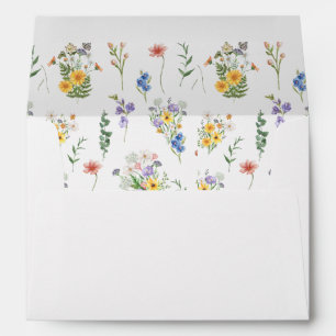 Colorful Spring Wildflower, Garden Flowers Envelope