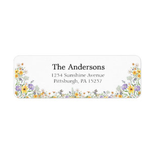 Colorful Spring Wildflower Garden Return Address  Label