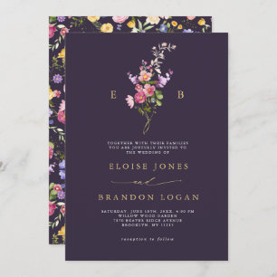 Colorful Spring Wildflower Meadow Garden Wedding I Invitation