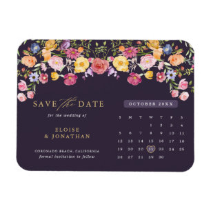 Colorful Spring Wildflower Meadow Save the Date Magnet