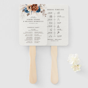 Colorful Spring Wildflower Meadow wedding Timeline Hand Fan