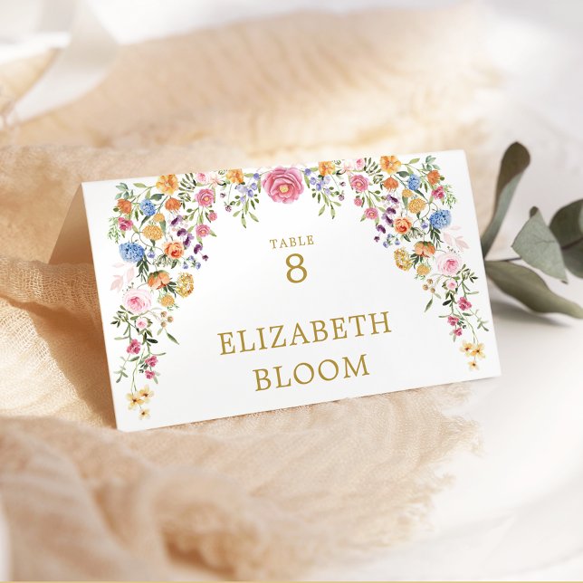 Colorful Spring Wildflower Wedding Seating Table Number (Creator Uploaded)
