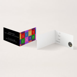 COLORFUL SQUARES BUSINESS FOLDED GIFT CERTIFICATE