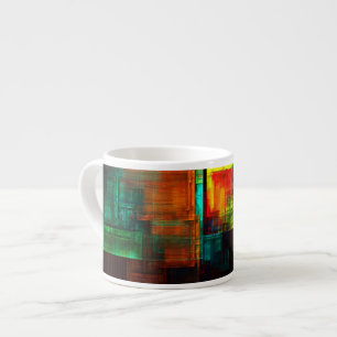 Colorful Squares Modern Abstract Art Pattern #04 Espresso Cup