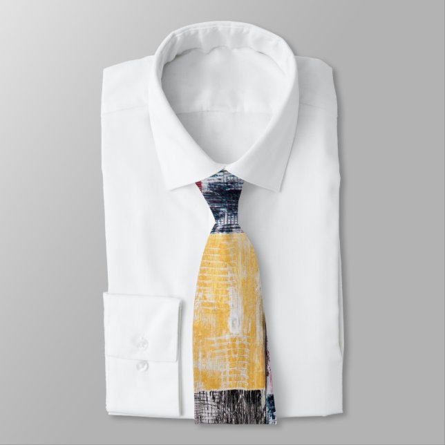 Colorful  squares pattern tie (Tied)