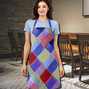  colorful  squres -  modern abstract   apron