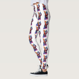 Colorful Staffordshire Bull Terrier Pop Art, Leggings