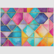 Colorful Stained Glass Art Tissue Paper