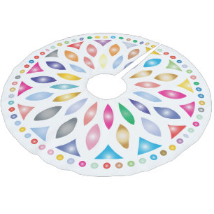 COLORFUL STAINED GLASS STARBURST  BRUSHED POLYESTER TREE SKIRT