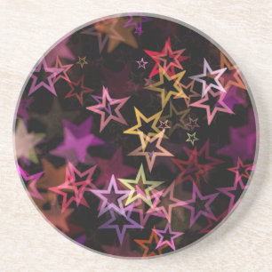 Colorful Stars Dance Whimsically Coaster
