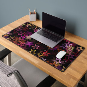 Colorful Stars Dance Whimsically  Desk Mat
