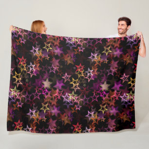 Colorful Stars Dance Whimsically Fleece Blanket