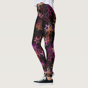 Colorful Stars Dance Whimsically  Leggings