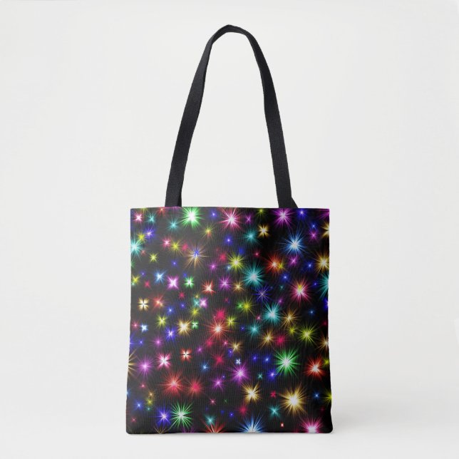 Colorful Stars Fireworks Design Tote Bag (Front)