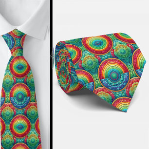 Colorful Statement Tie   Rainbow Neck Tie