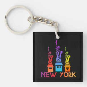 COLORFUL STATUE OF LIBERTY NEWYORK KEY RING