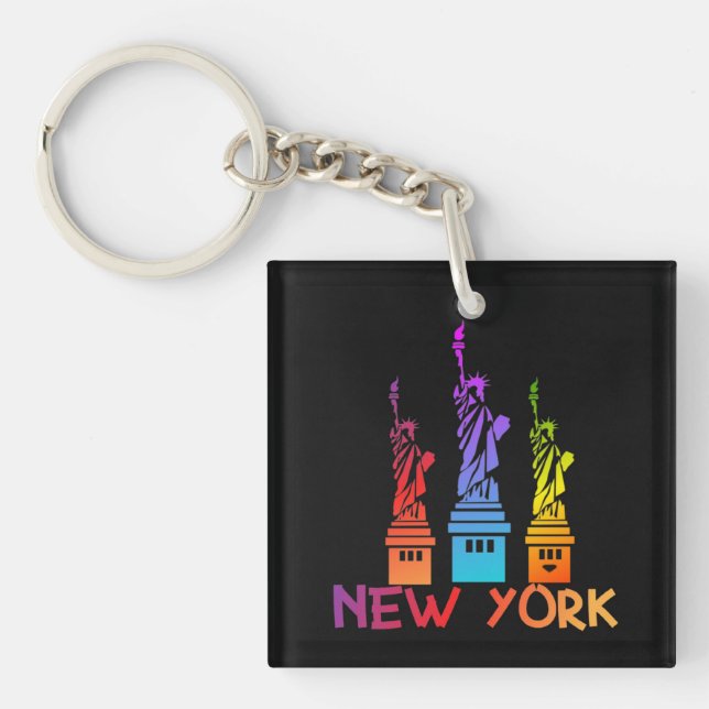 COLORFUL STATUE OF LIBERTY NEWYORK KEY RING (Front)