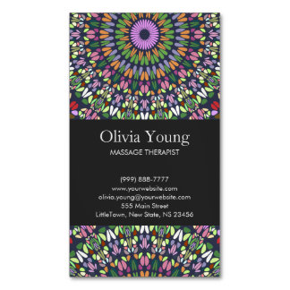 Colorful Stone Mandala Magnetic Business Card