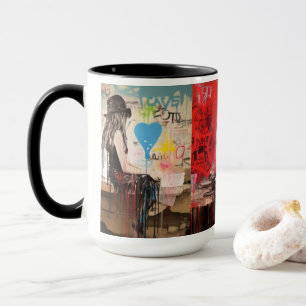 Colorful Street Art Mug - Urban Heartbeat