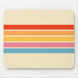 Colorful Striped 70s 80s Retro Racing Stripes Mouse Pad